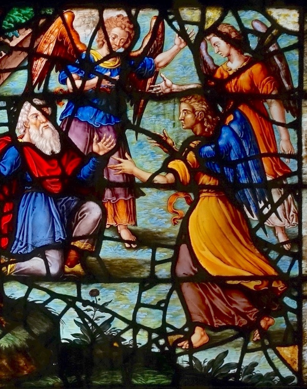 Abraham à genoux entend la promesse des trois anges<br>Eglise Saint Etienne du Mont - Paris (5)