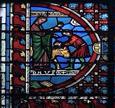 [1] David sacré roi par Samuel<br>Cathédrale Saint Etienne - Auxerre 89