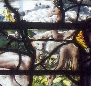  à l'arrière-plan on voit Job avec ses animaux<br>Eglise Saint Romain - Rouen 76