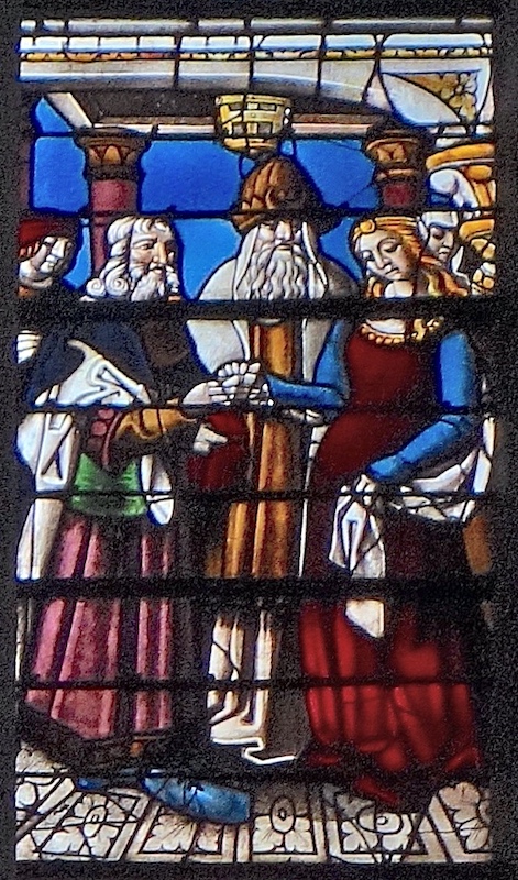 Abraham bénit l'union d'Isaac et de Rébecca<br>Cathédrale Saint Etienne - Sens 89