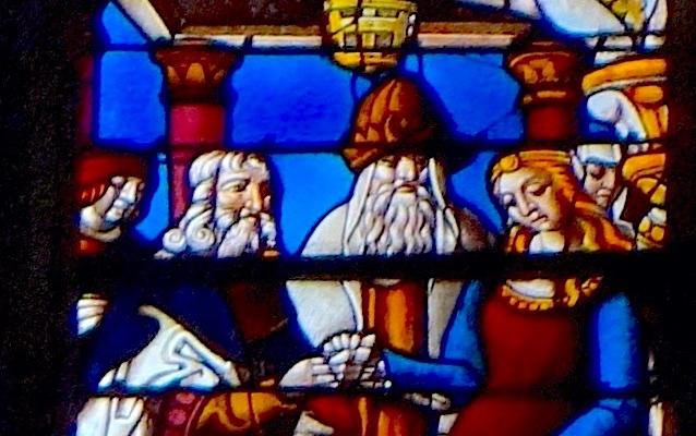 Abraham bénit l'union d'Isaac et de Rébecca<br>Cathédrale Saint Etienne - Sens 89