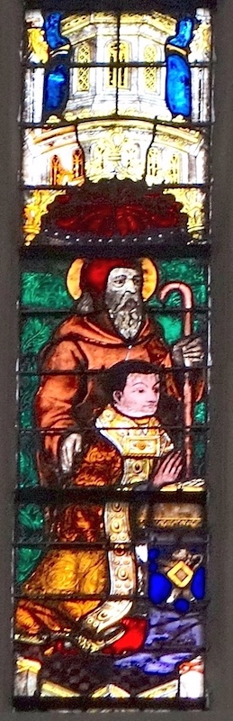 Saint Julien l'Hospitalier présentant le chanoine Jehan de Kerguelenen