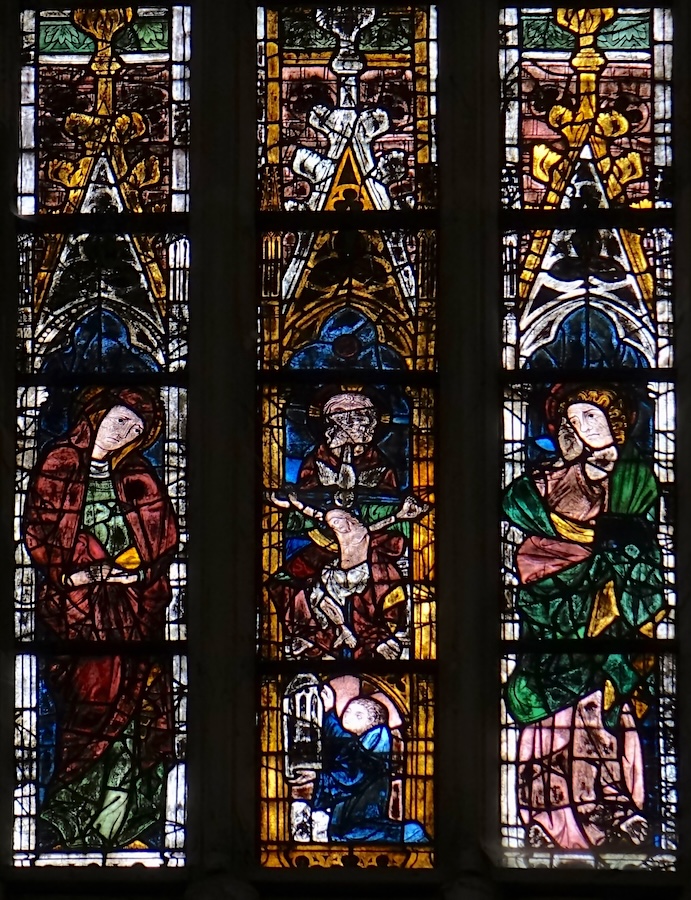 baie 100 - la trinité (un donateur), Marie et Saint Jean