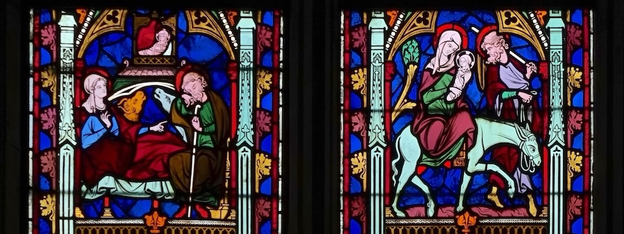 [1] la nativité [2] la fuite en Egypte