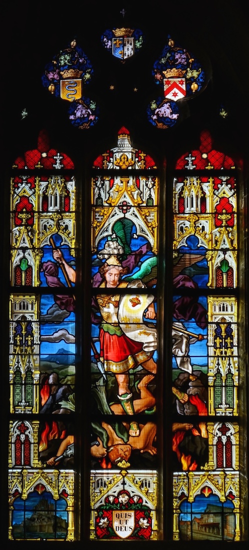 Sainte Cécile, sainte Jeanne et sainte Françoise accompagnées de saint Hippolyte et de saint Hervé (baie 11)
