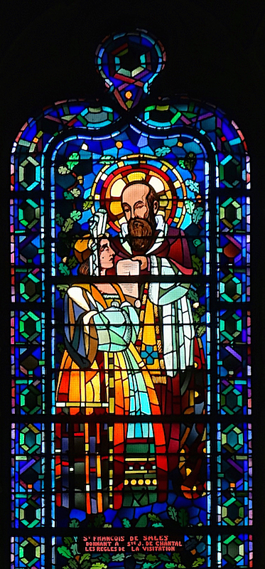 St François de Sales donnant à Ste Jeanne de Chantal les règles de la visitation