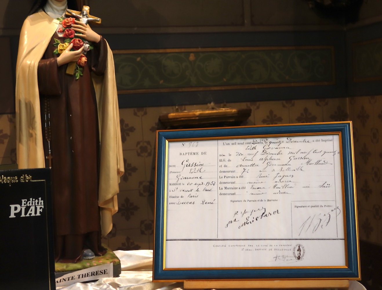 certificat de baptême d'Édith Piaf