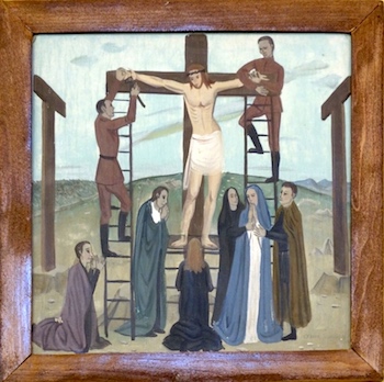 Jésus est cloué sur la croix