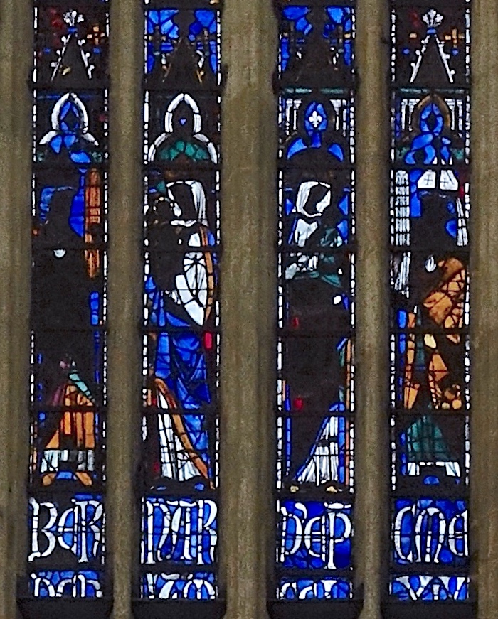 Bernard d'Abbeville offrant le vitrail à la Vierge à l'Enfant