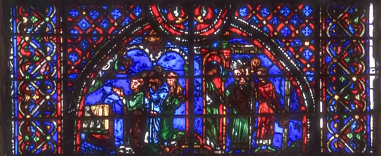 [9] les habitants reçoivent d'un ange l'ordre de prendre Nicolas comme évêque [10] un évêque et des clercs vont chercher Saint Nicolas