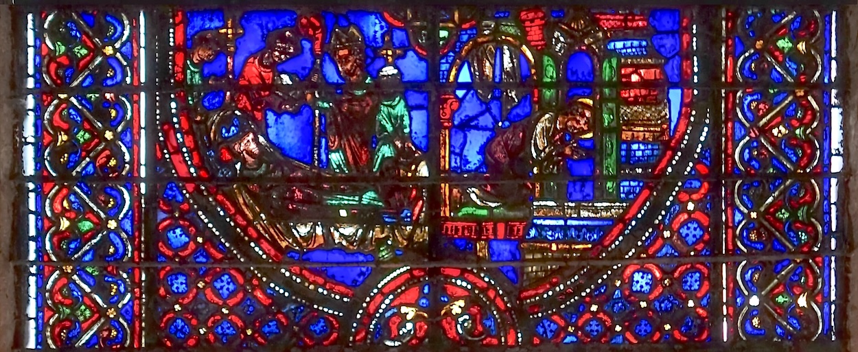 [7] Mort de l'évêque de Myre, prédécesseur de Saint Nicolas [8] Saint Nicolas prosterné au seuil de l'église