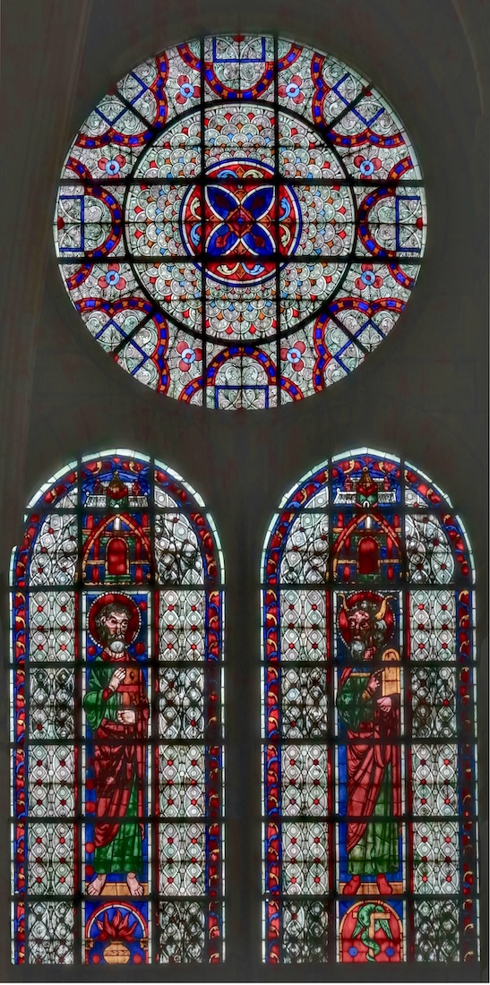 Baie 105 Un apôtre, Moïse montrant les Tables de la Loi (Le serpent d'airain)