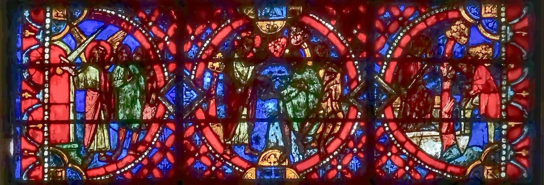 [4] Adam et Eve chassés du Paradis [5] Dieu les condamne au travail et à l'éducation [6] Adam plonge et Eve tourne