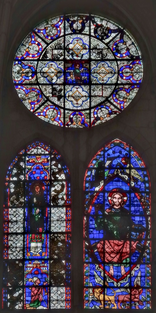 Baie 114 Sainte Magnence ? Christ entouré du Tétramorphe<br>dans l'occuli : Jérémie