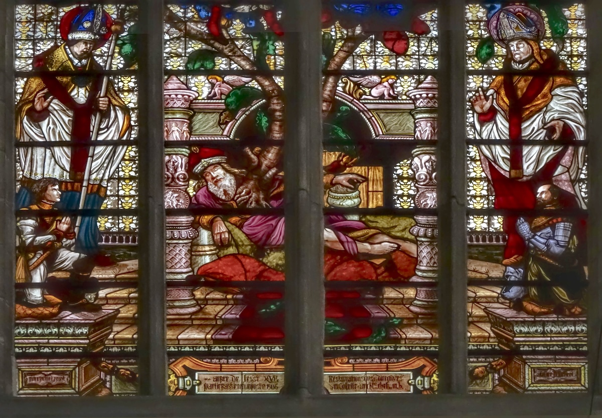 Jessé entouré de deux évêques et de donateurs