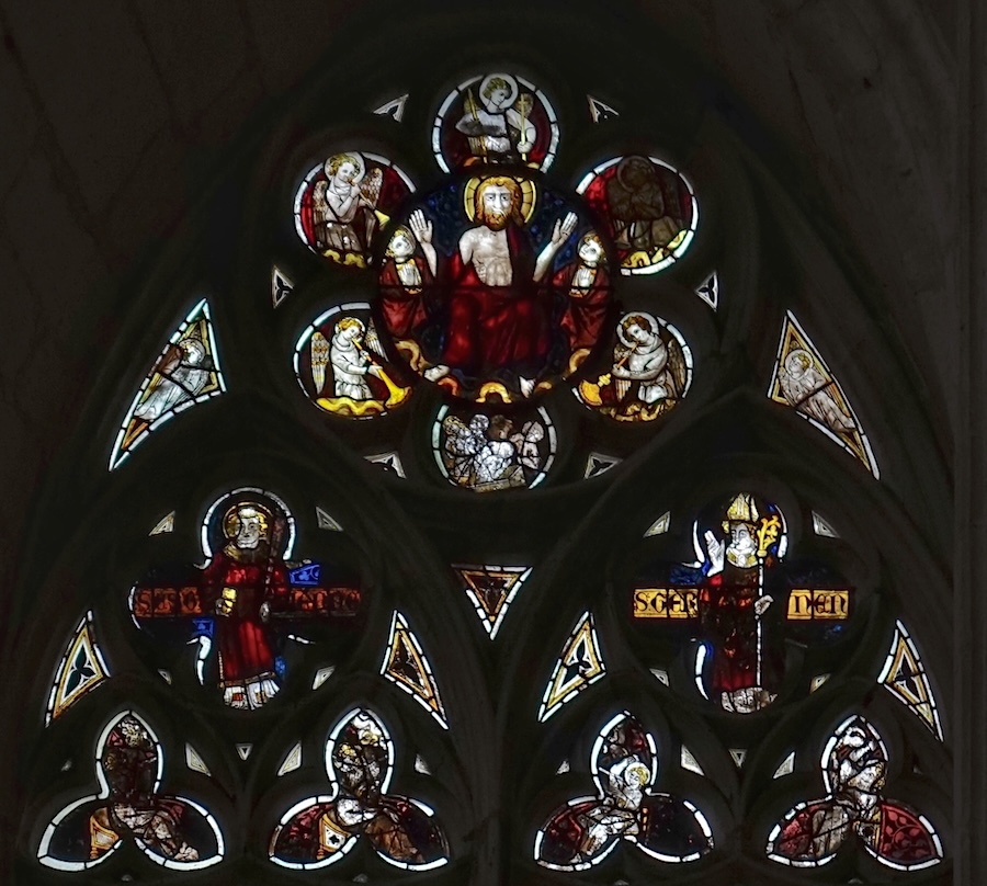 le Christ entouré d'anges<br>un Saint, Saint Germain