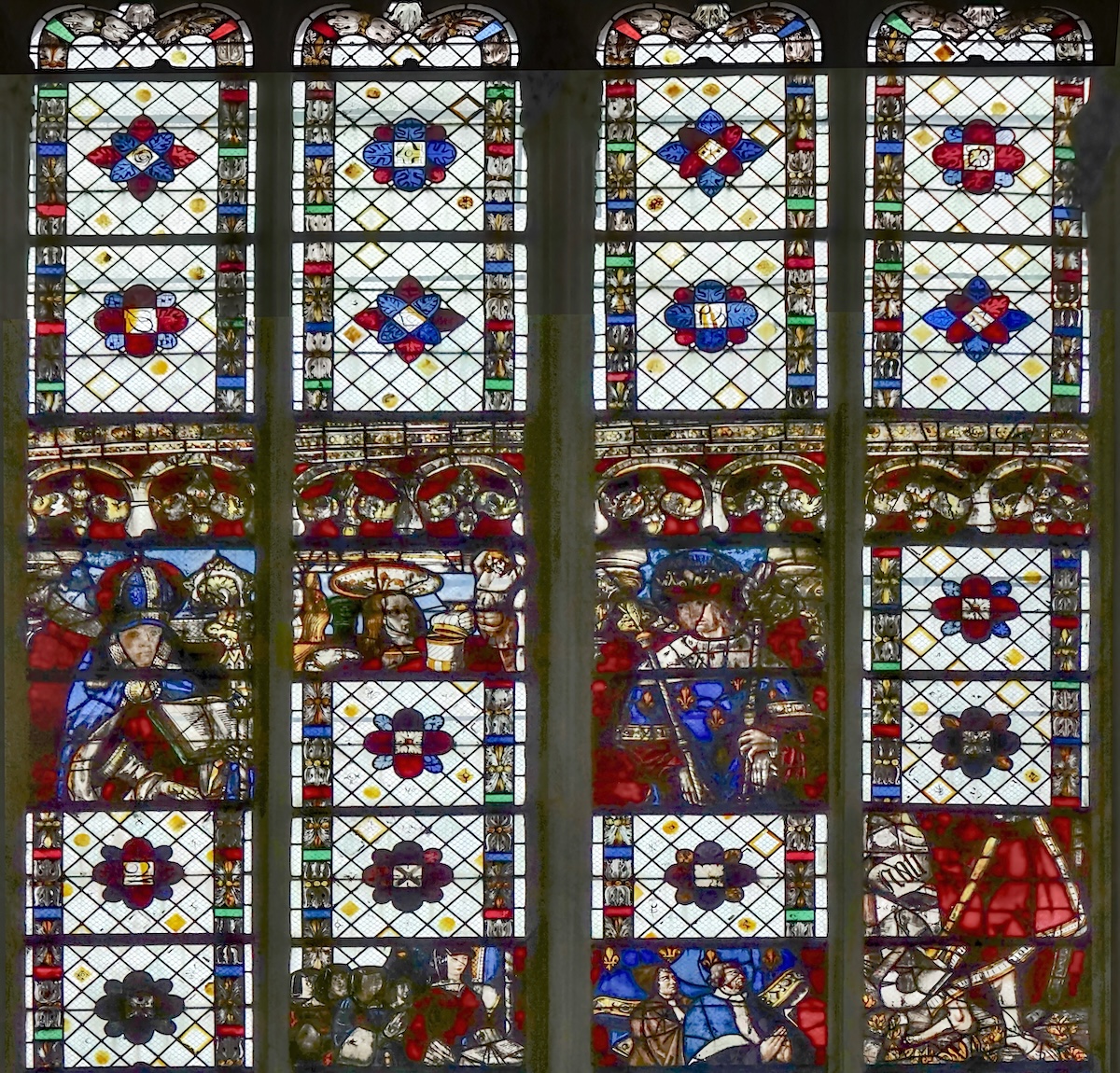 Baie 131 - St Germain, Marie-Madeleine et donateurs, St Louis et donateurs, Christ 'Noli me tangere'