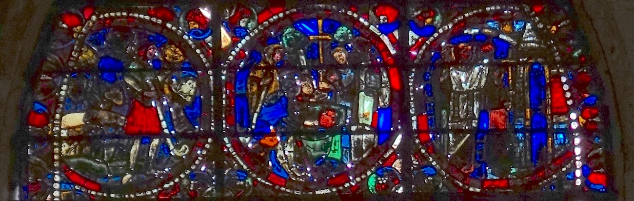 [13] Un berger creuse la terre [14] Il découvre la tête sanglantée d'un des martyrs de Coucy-les-Saints [15] la tête de Saint Brice est portée à l'église