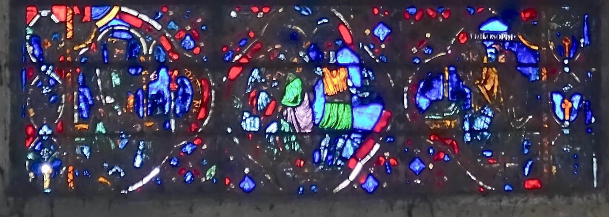 [1] Maxence sur le trône [2] exécution des philosophes convertis [3] devant les yeux d'autres philosphes