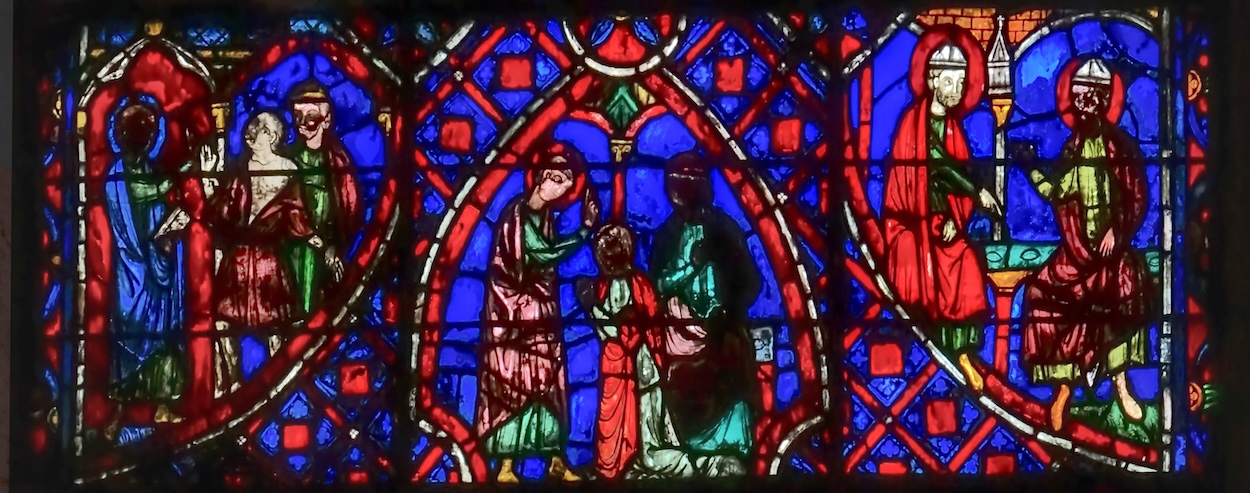 [7] Saint Martin délivre un possédé [8] Saint Martin bénit sa mère convertie [9] Saint Martin évêque conversant avec Saint Paulin de Nole 