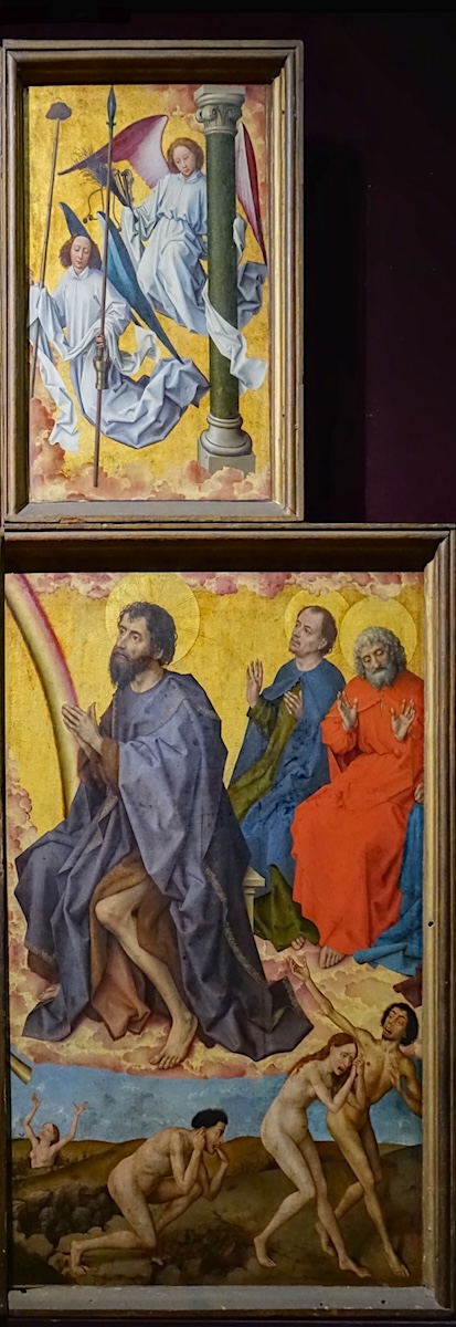 saint Jean le Baptiste, Saints et apôtres posés sur des nuages