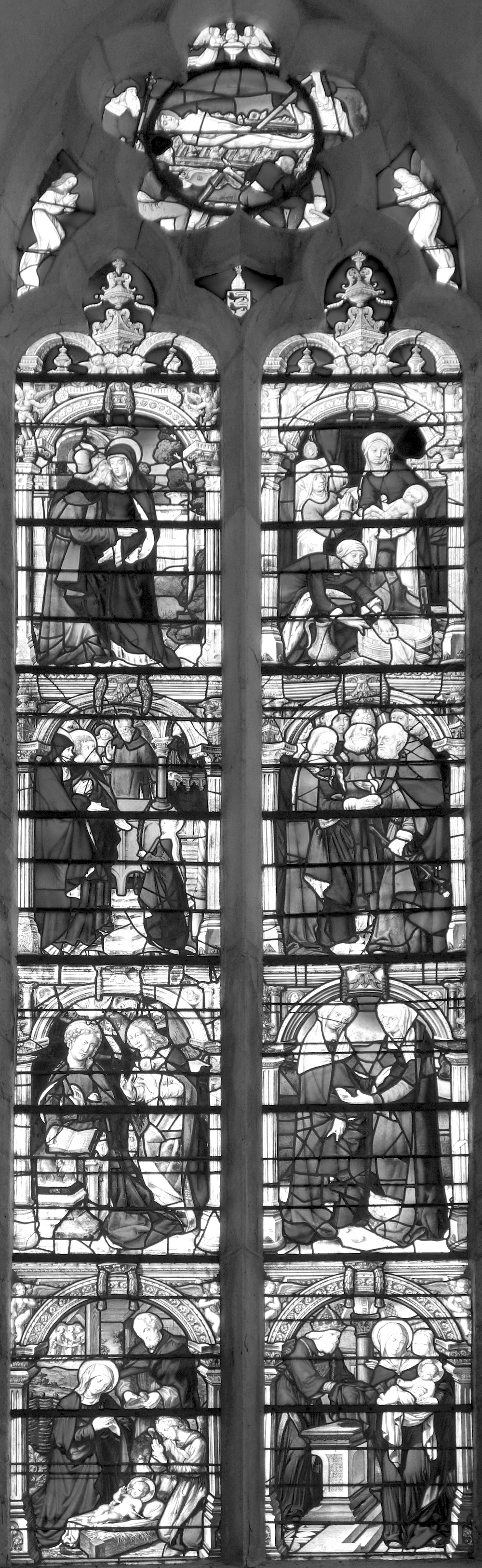 Vitrail de la Vierge - Abbatiale St Pierre St Paul - Ferrières en G. 45