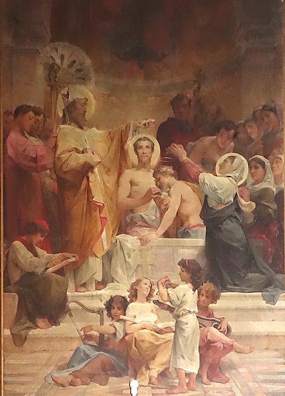 Baptême d'Augustin par St Ambroise.<br>Eglise Saint Pierre Saint Paul - Troyes 10