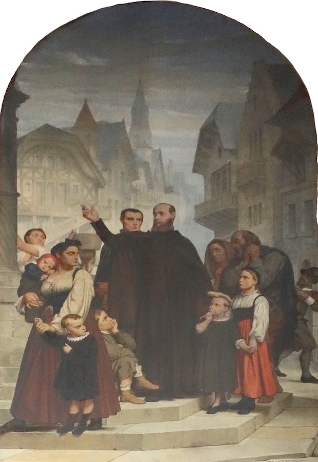 François de Sales dans une rue de Genève<br>Eglise St Louis en l'Ile - Paris (4)