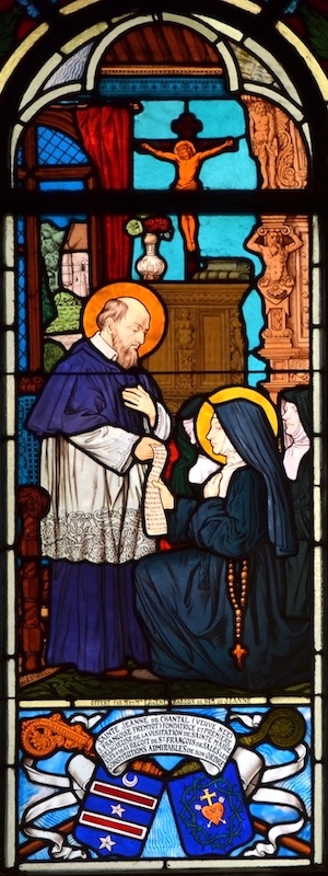 François remet à Ste Jeanne de Chantal la constitution du nouvel ordre de la visitation<br>Eglise St Honoré d'Eylau - Paris (16)