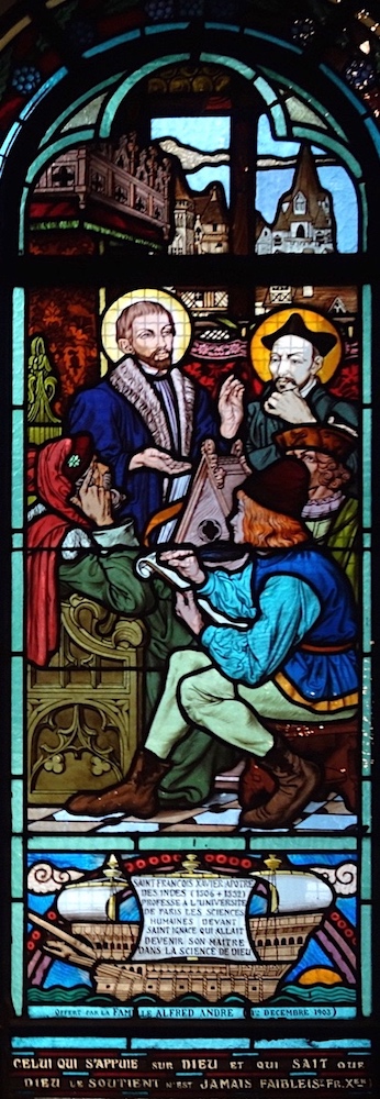 François professe à l'université de Paris devant St Ignace qui allait devenir son maître<br>Eglise Saint Honoré d'Eylau - Paris (16)