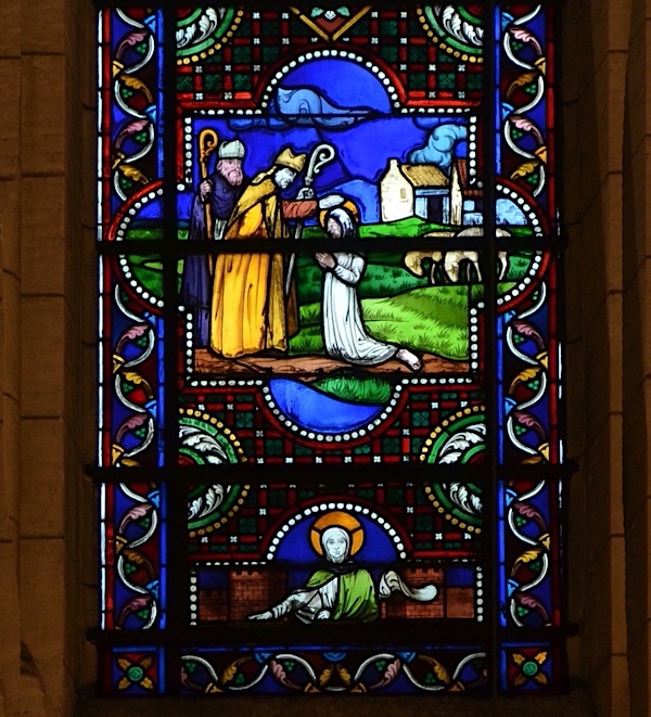[2] Geneviève enfant rencontre à Nanterre les évêques Germain d'Auxerre et Loup de Troyes.<br>Eglise Saint Charles de Montceau - Paris (17)