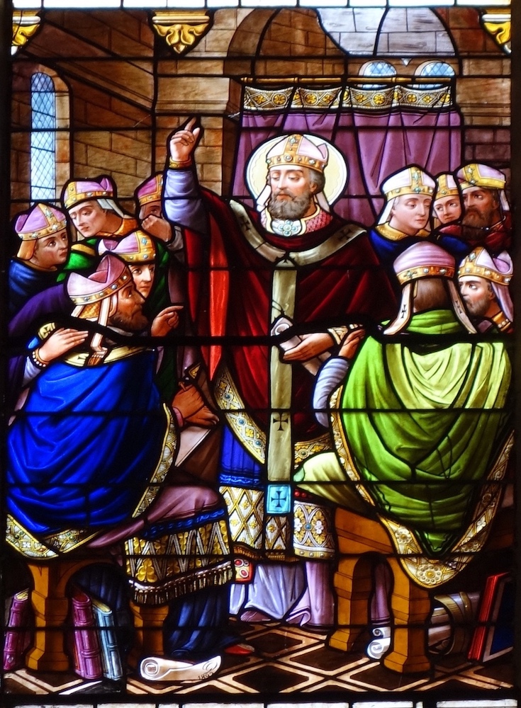 Concile de Sébacée en 359, Hilaire s'élève contre l'arianisme<br>Eglise St Hilaire - Montcuq 46