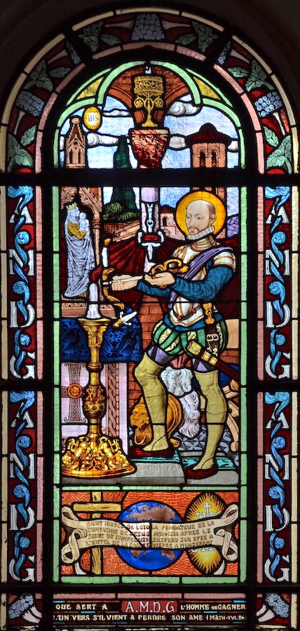 Ignace de Loyola suspend son épée à l'autel de la Vierge à Montserrat<br>Eglise St Honoré d'Eylau - Paris (16)