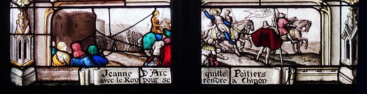 Jeanne d'Arc quitte Poitiers avec le roi pour se rendre à Chinon