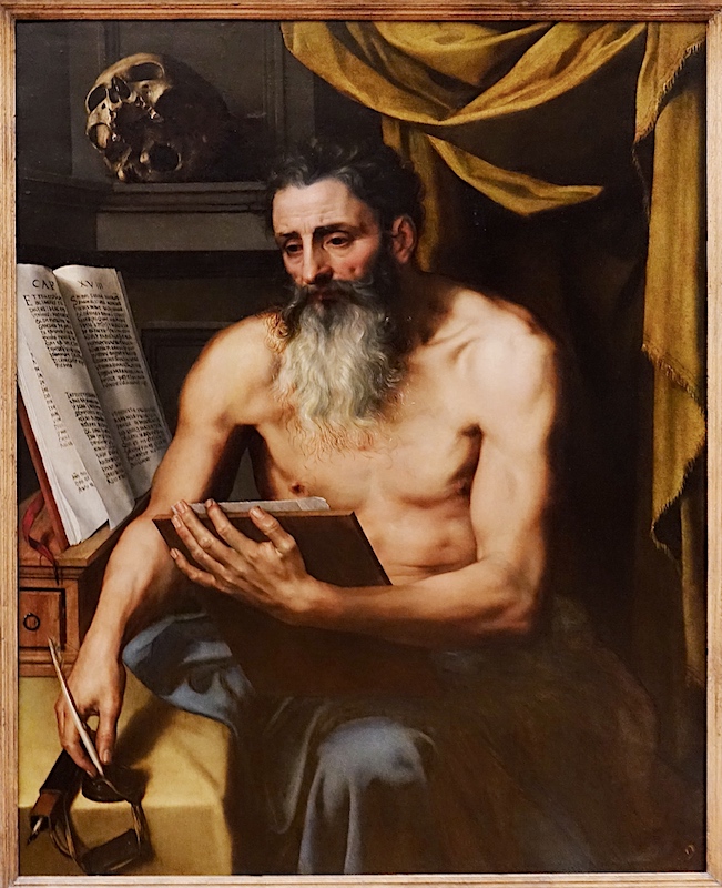 St Jérôme méditant la bible (Willem Key 1565-1570) - Musée du Louvre