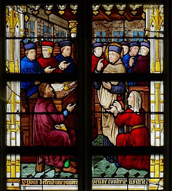 [4] saint Yves défend une pauvre veuve contre un usurier