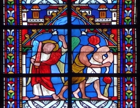 Adam et Ève chassés du paradis<br>Eglise Saint jean-Baptiste de Belleville - Paris (19)