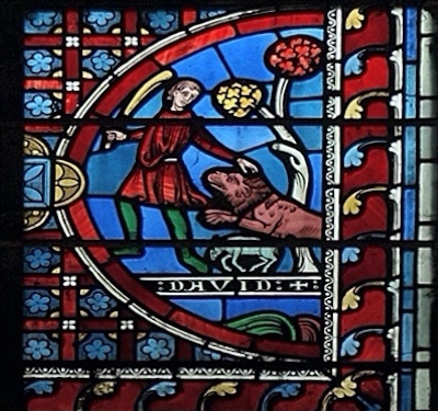 [3] David terrasse un lion<br>Cathédrale Saint Etienne - Auxerre 89