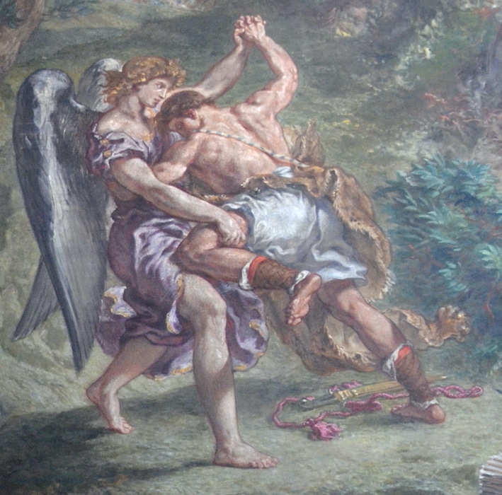 Le Combat de Jacob avec l'Ange, peinture murale par Eugène Delacroix (1798-1863) - Eglise Saint Sulpice - Paris (06)