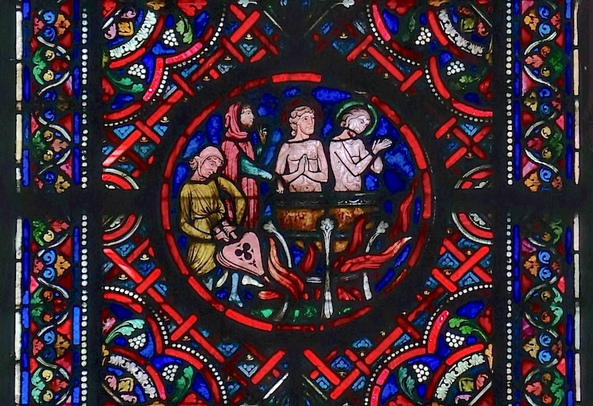 [4] Rictiovare fait fondre du plomb et fait plonger les deux saints dans le métal liquide, mais ils ne souffrent d'aucune brûlure
