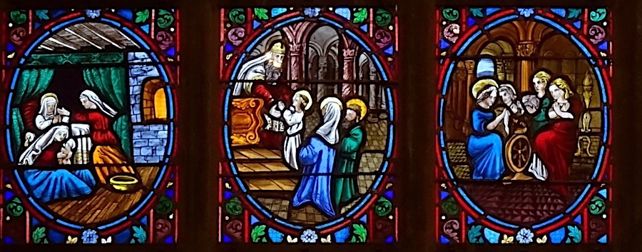 nativité de la Vierge, présentation de la Vierge au temple, éducation de la Vierge