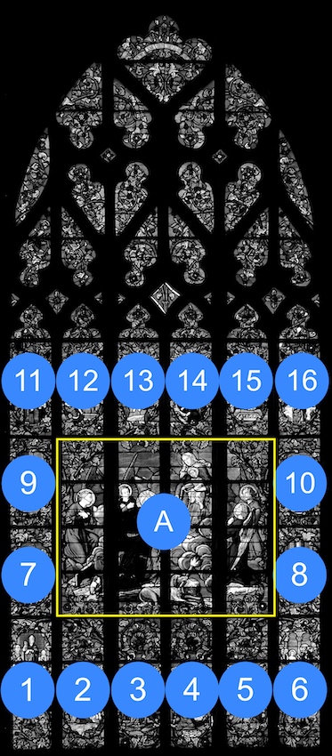 Vitrail du rosaire - Collégiale Saint Aubin - Guérande 44