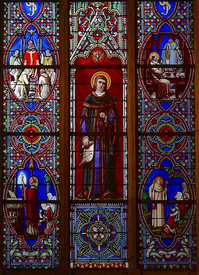 vitrail de 1878 représentant Saint Yves