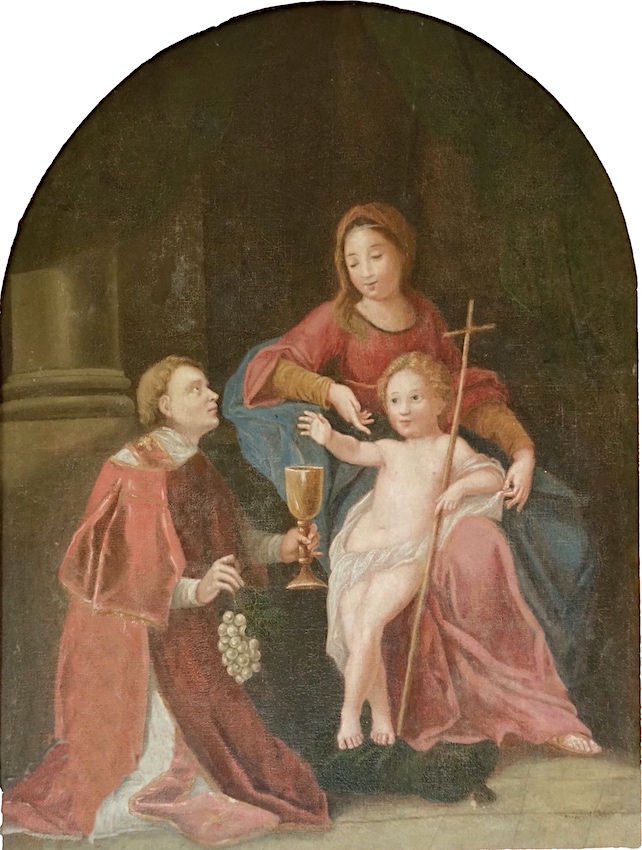 Saint Vincent offrant des raisins à la Vierge