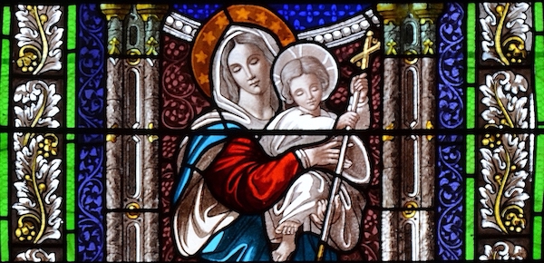 Vierge à l'enfant (Vitrail)