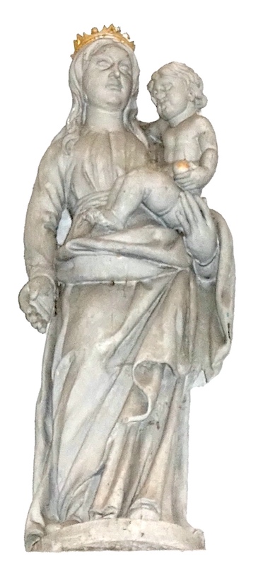 Vierge à l'enfant (maître-autel)<br>Eglise Notre-Dame de la Nativité - Préaux 77