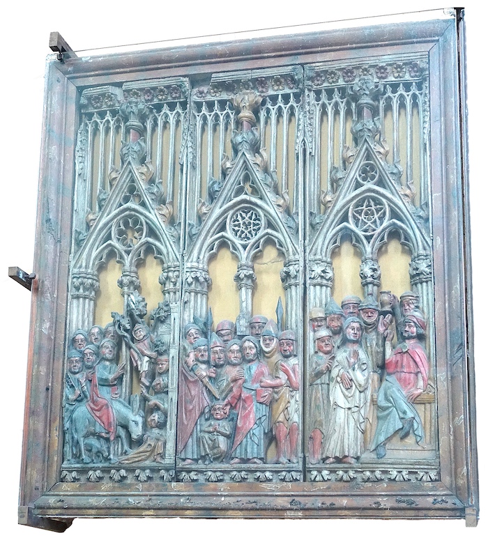 Retable de la passion : volets 1 à 3<br>Eglise Saint Clair - Souppes-sur-Loing 77