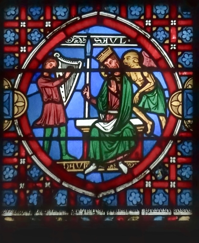 [2] David joue de la harpe devant Saül