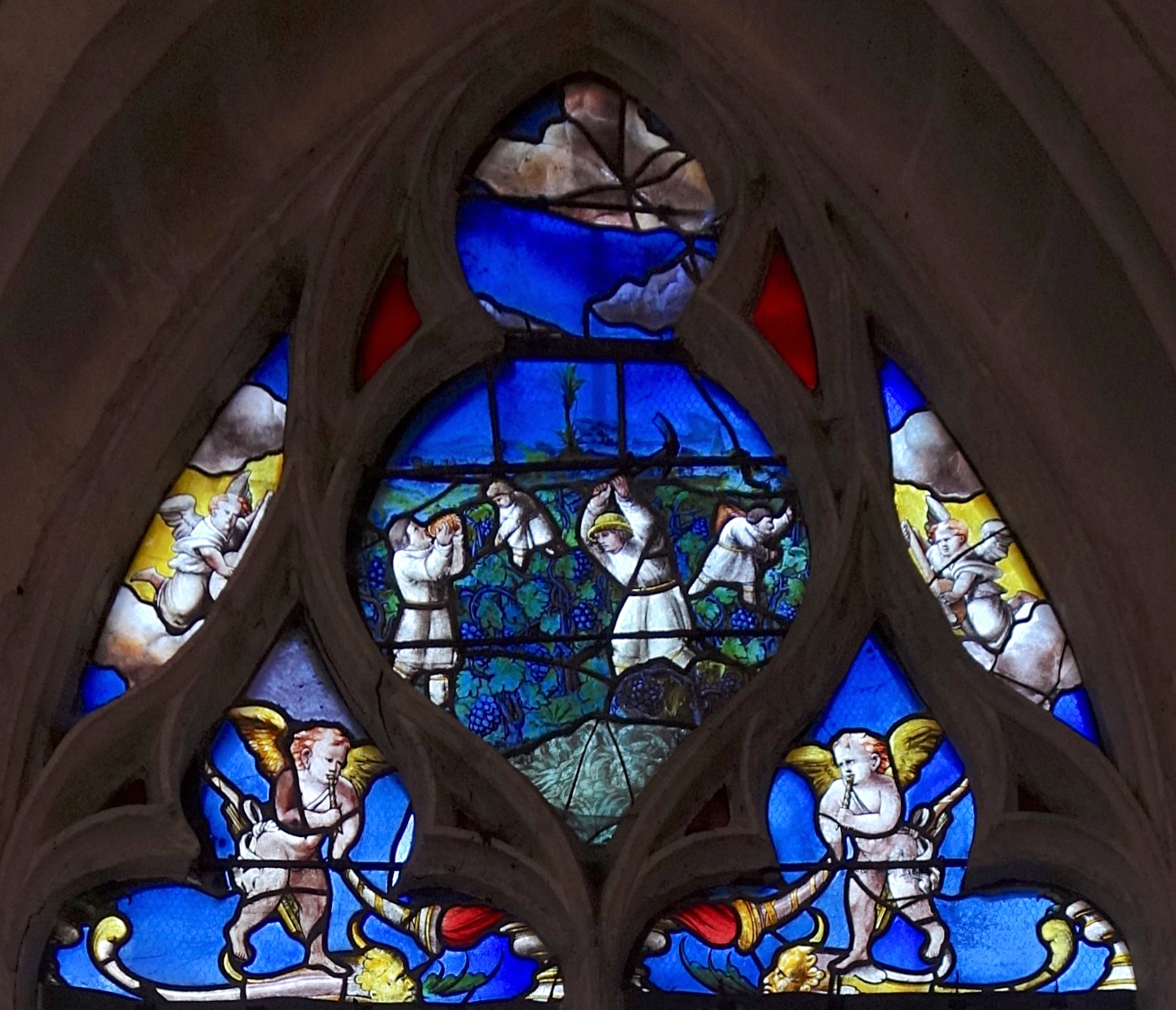 [3] les vignerons au travail <br>Eglise Saint André