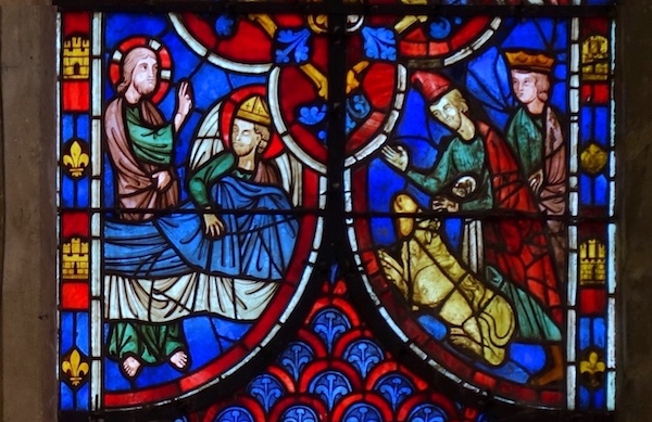 [4] Saint Blaise et le Christ (?), le porc, attribut de Saint Blaise